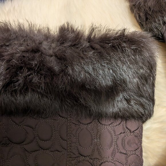 Brown Coach Suede Quilted Talon Boot - Picture 4 of 9